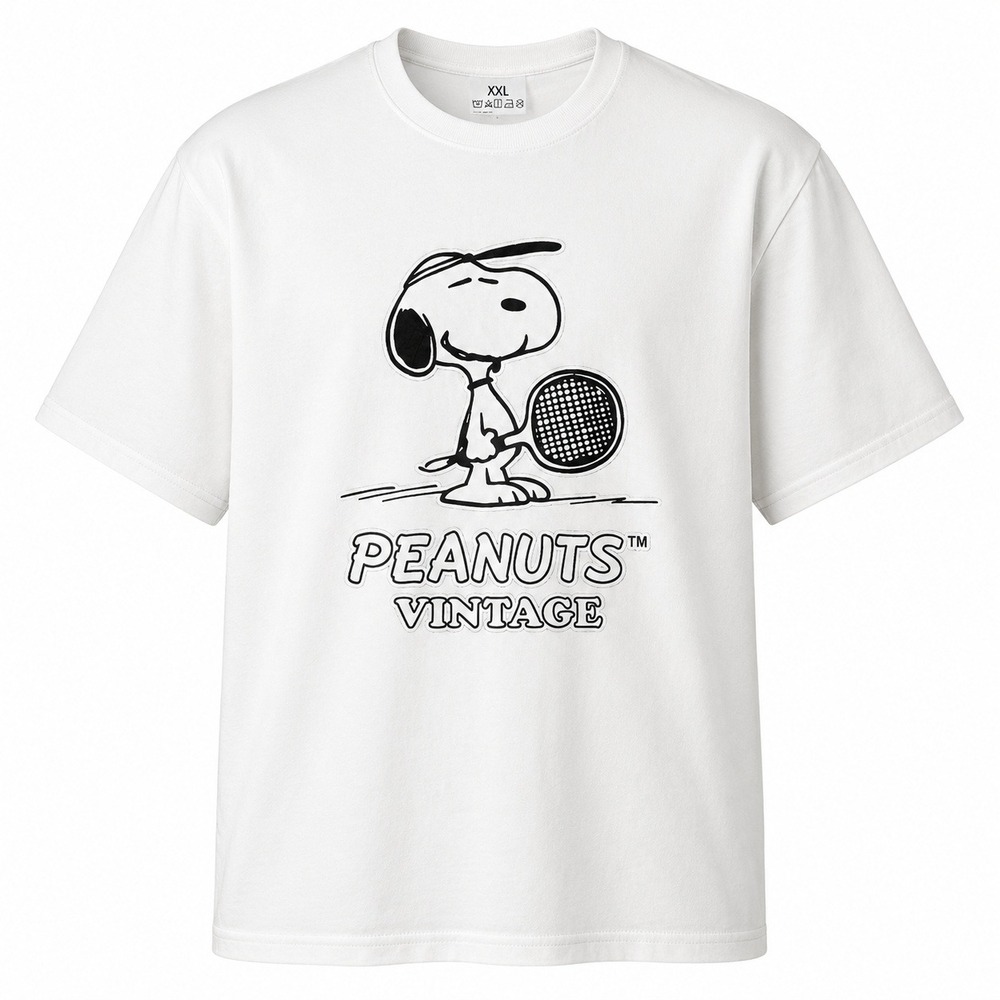 Peanuts Snoopy Tennis Graphic T-Shirt White XXL 2XL Plus Size